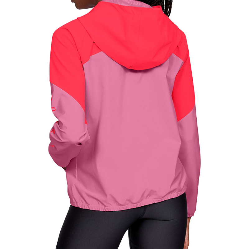 (WMNS) Under Armour Woven Zipper hooded Jacket Pink Red 1351794-691