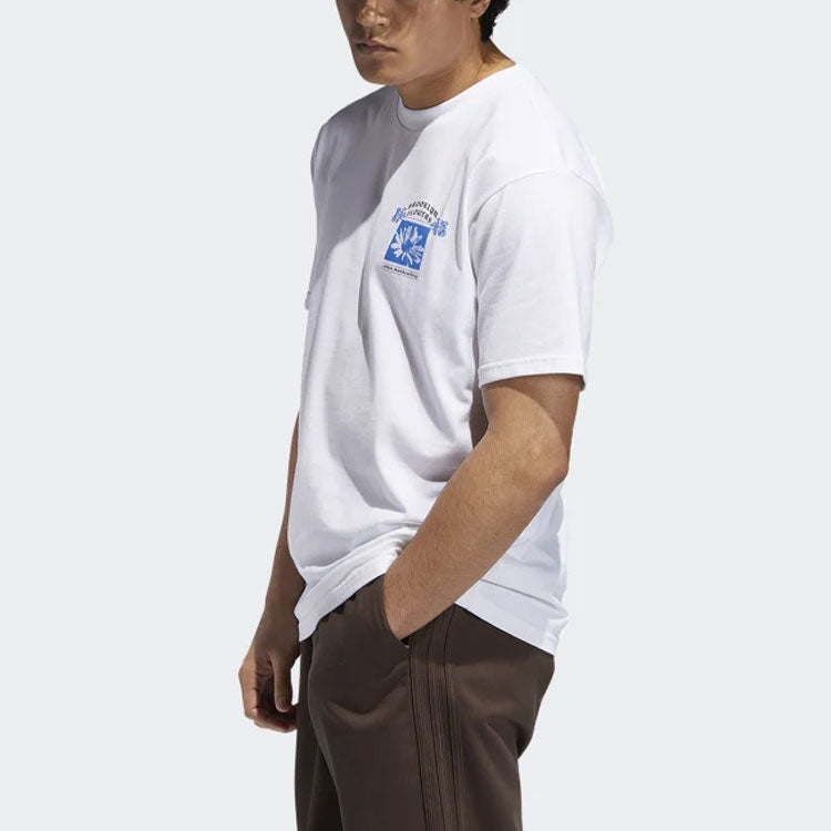 adidas originals Bk Tee Back Printing Sports Round Neck Short Sleeve White EC7298