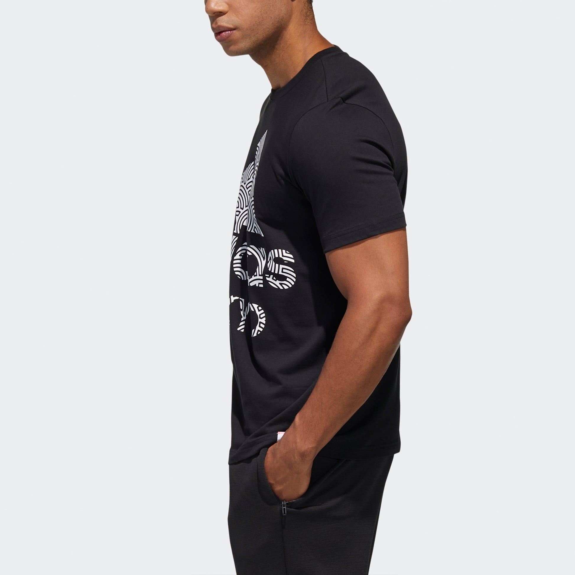 adidas Tyo Ss Tee M Alphabet Printing Casual Sports Short Sleeve Black GD5006