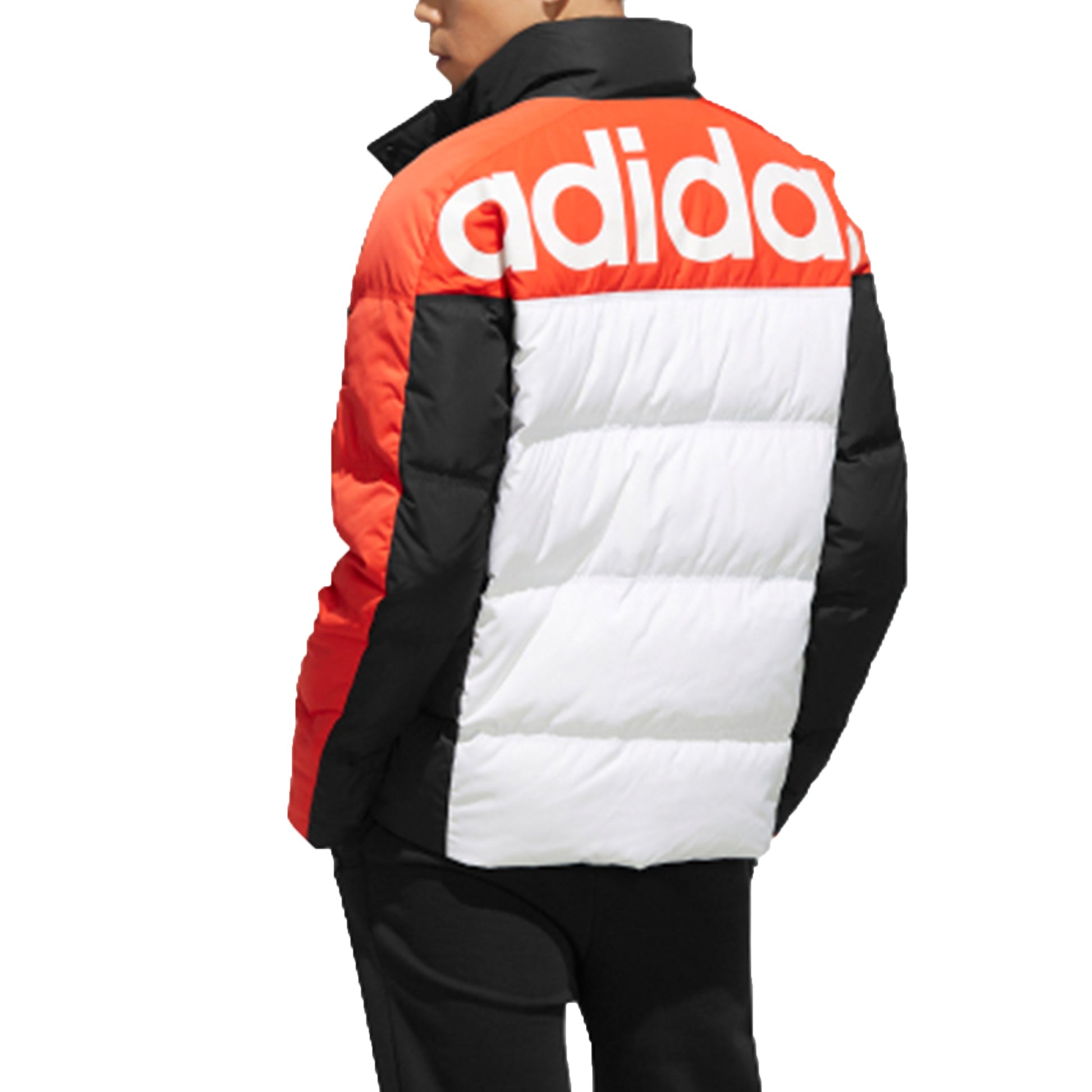 adidas neo M Ut Puffer Back Large logo Casual Down Jacket Black EI4413