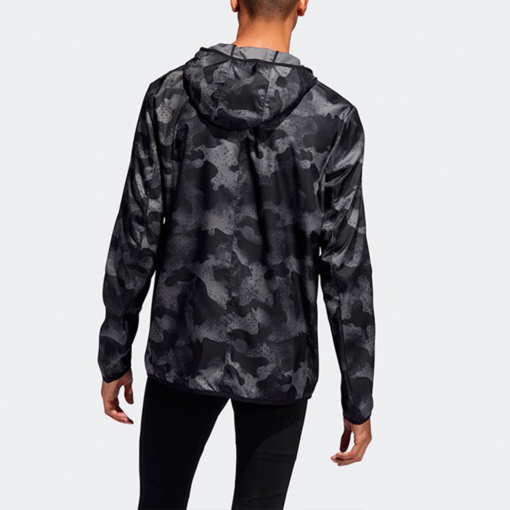 adidas Sports Training Camouflage Woven Hooded Jacket Black DZ2030