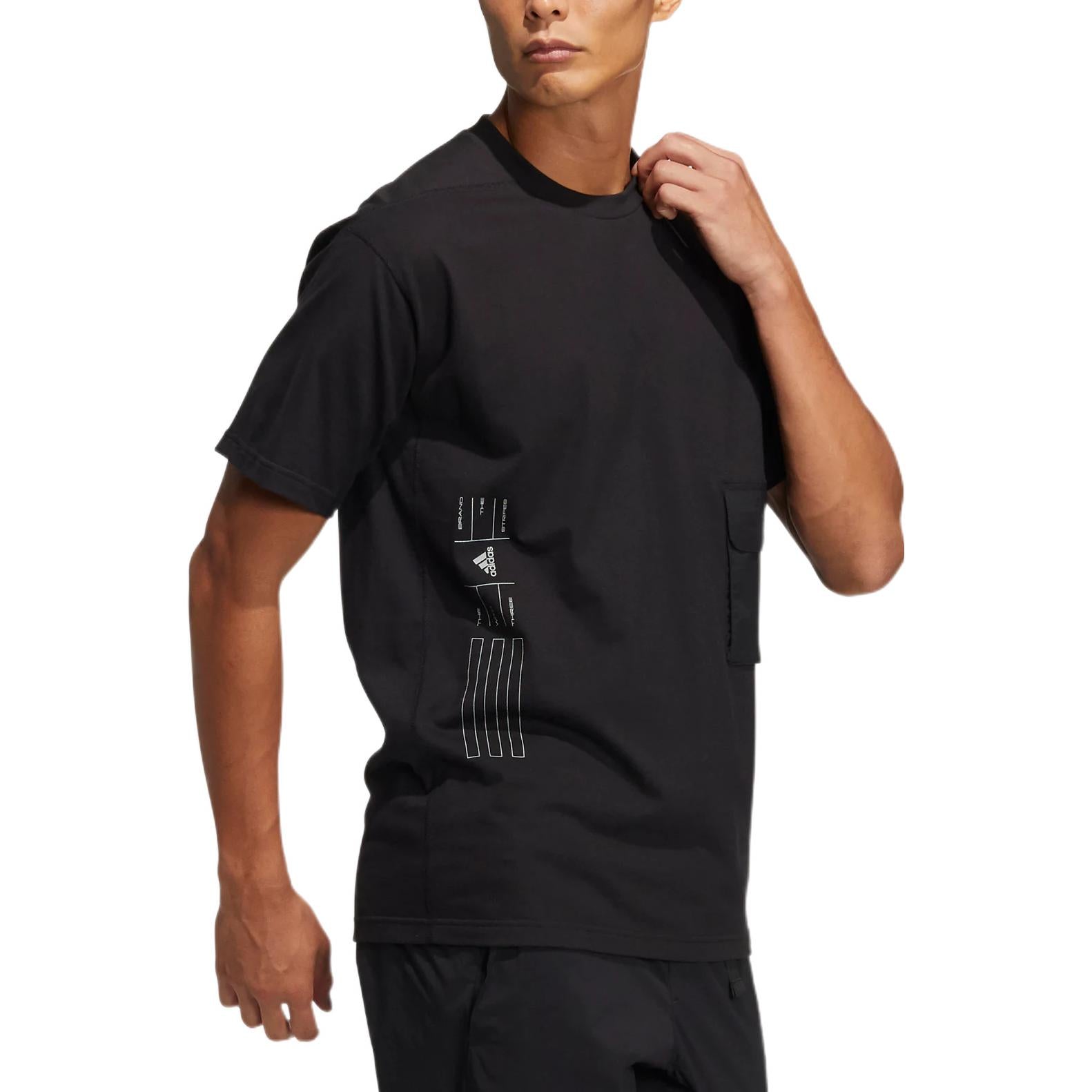 adidas Th Hvcot Tee Solid Color Sports Short Sleeve Black HE9945