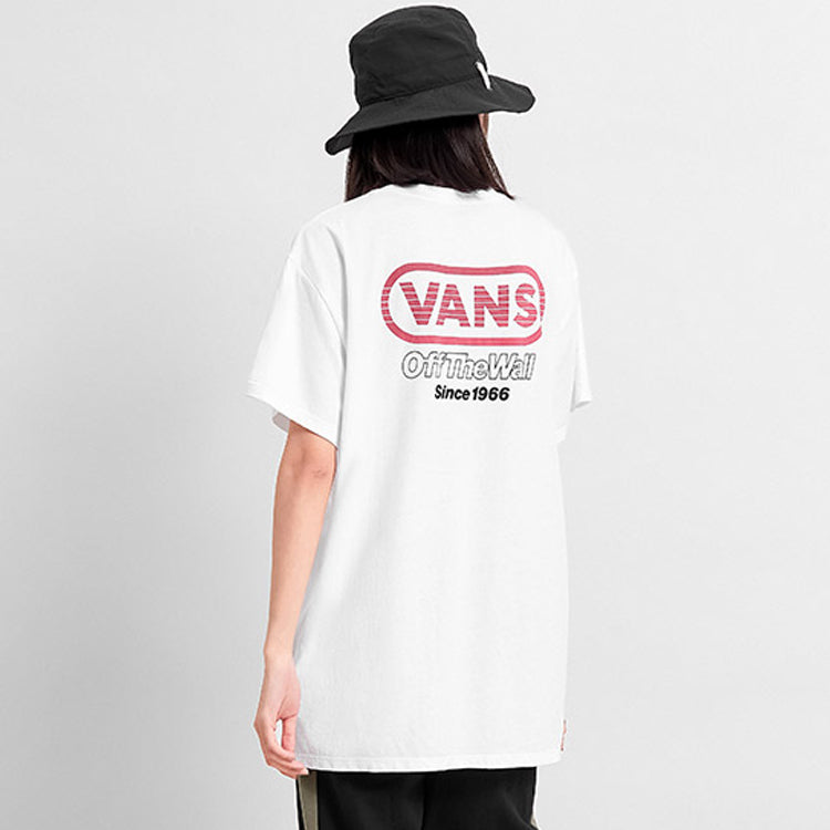 (WMNS) Vans Athleisure Casual Sports Printing Short Sleeve White VN0A4BRNWHT