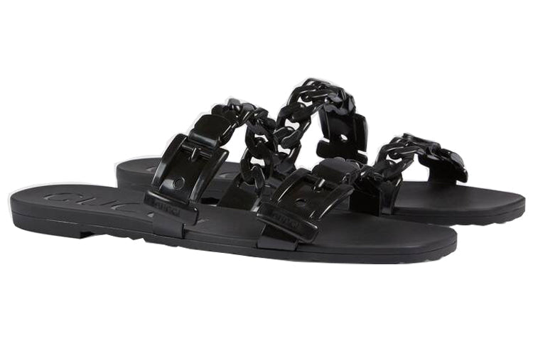 (WMNS) Gucci Rubber Slide Sandal 'Black' 624731-J8700-1000