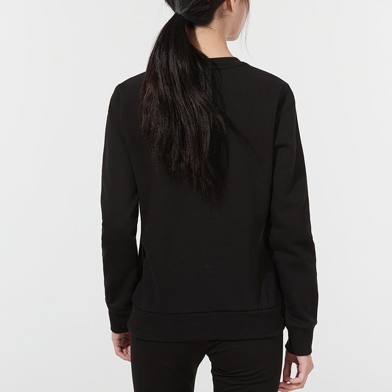 (WMNS) PUMA Essential Logo Fleece Crew Neck Sweater 'Black' 847678-01