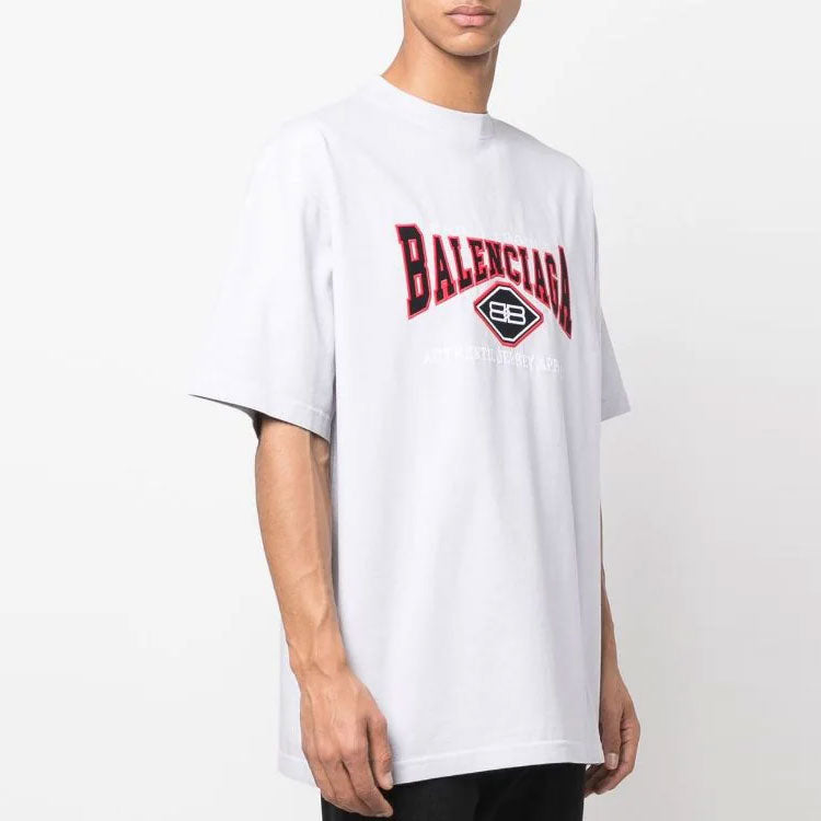 Balenciaga BB Authentic Jersey Apparel T-Shirt Large Fit 'Light Grey' 641675TMVA99012