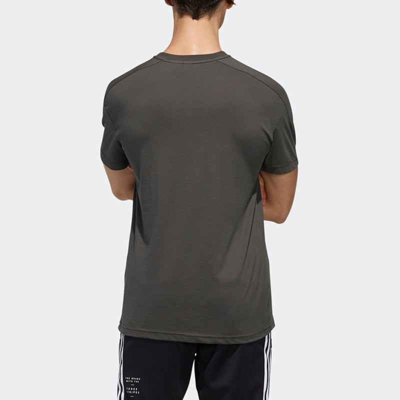 adidas Round Neck Pullover Sports Short Sleeve Brown EH3730