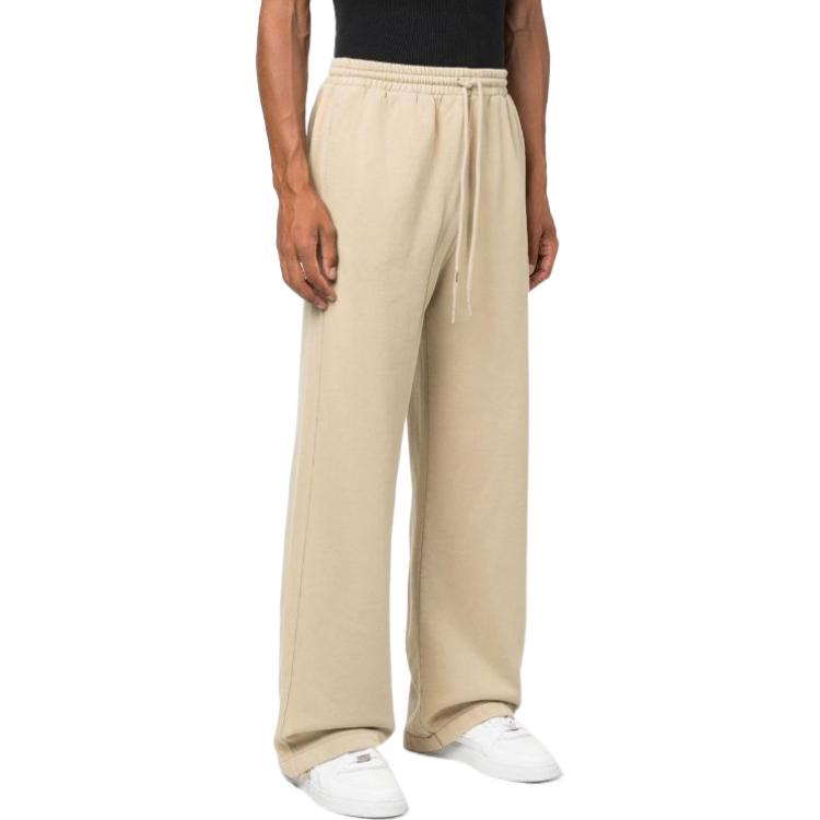 Men's Off-White FW22 Stripe Printing Drawstring Straight-Leg Casual Pants/Trousers Beige OMCH044F22FLE0011717