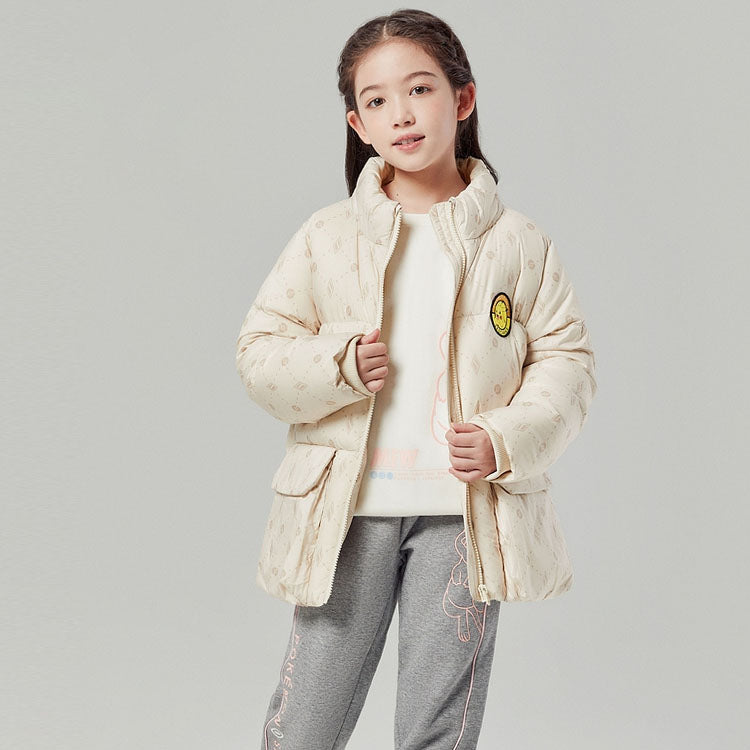 (GS) Skechers x Pokémon Casual Warm Loose Down Jacket 'Beige' L422B034