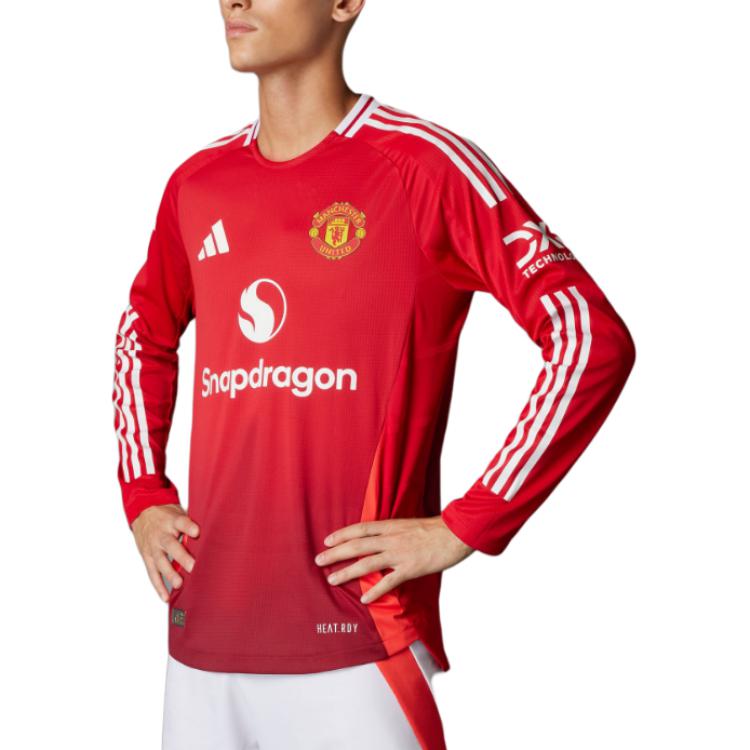 adidas Manchester United 24/25 Long Sleeve Authentic Home Soccer Jersey Asia Sizing 'Mufc Red' IT1988