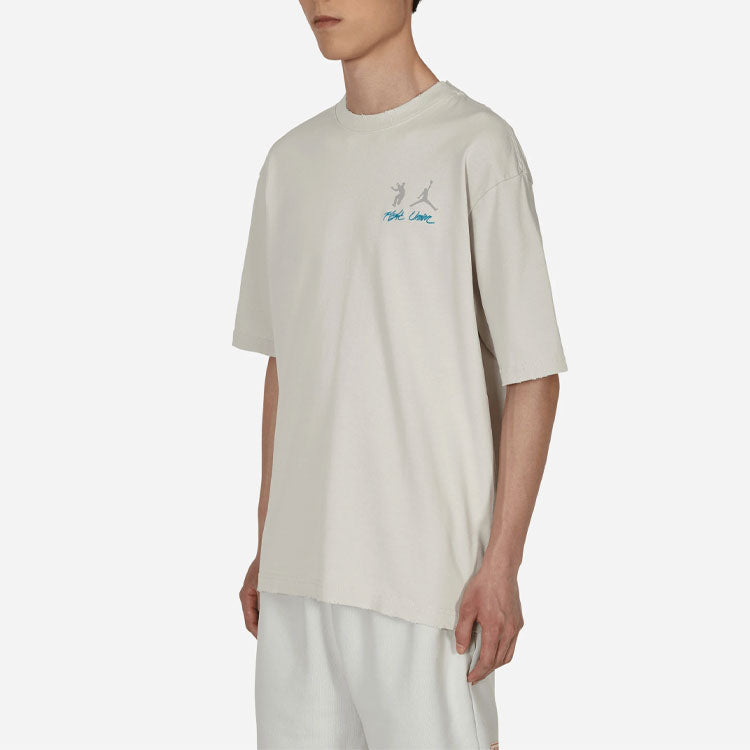 Air Jordan x union SS22 Crossover Solid Color Breathable Logo Round Neck Short Sleeve Asia Edition Gray DM2844-025