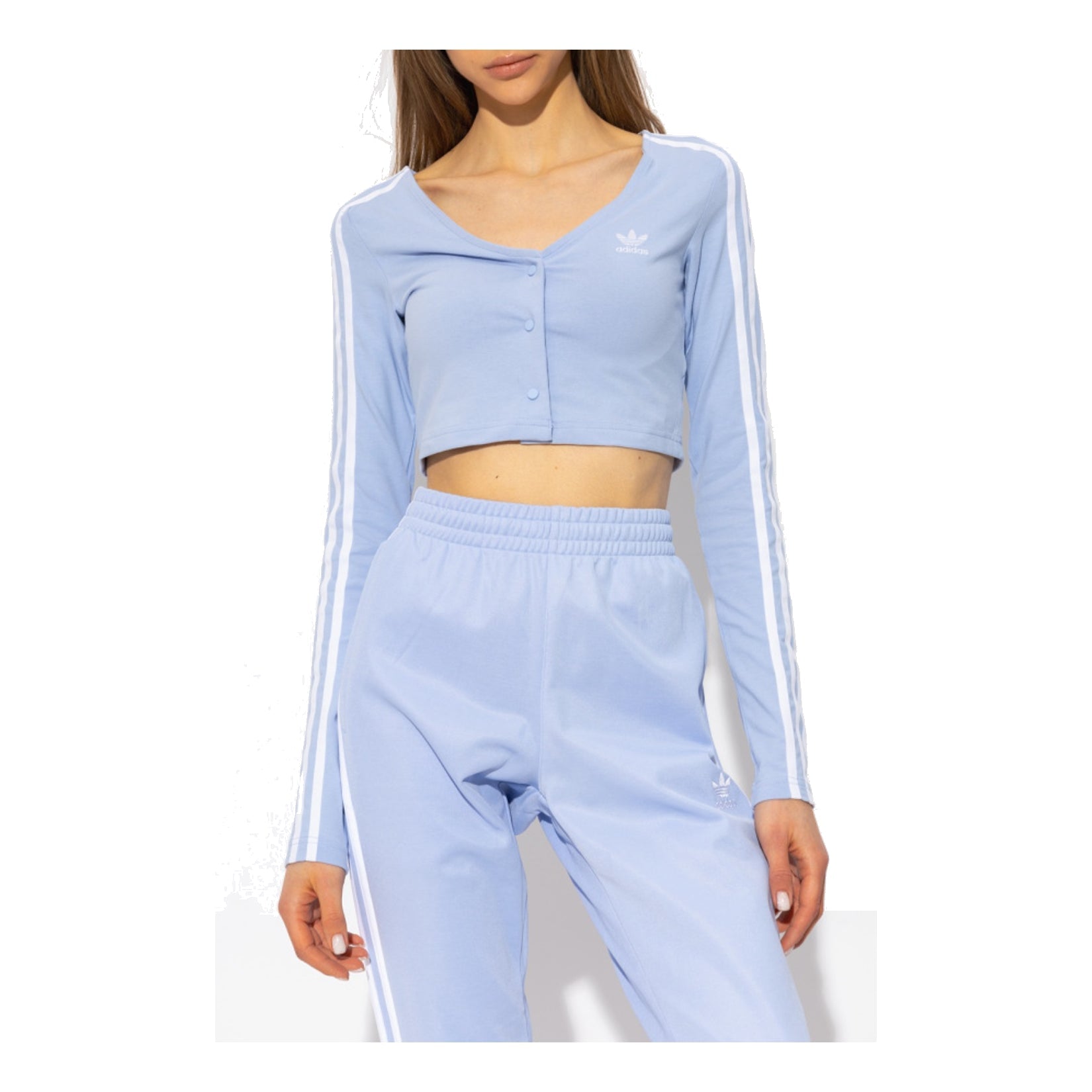 (WMNS) adidas Adicolor Classics 3-Stripes Long Sleeve Polo Asia Sizing 'Blue' IC5474
