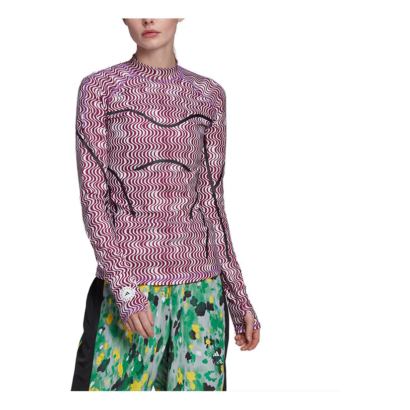 (WMNS) adidas by Stella McCartney TruePurpose Printed Long Sleeve Asia Sizing 'Purple Black' HI6038
