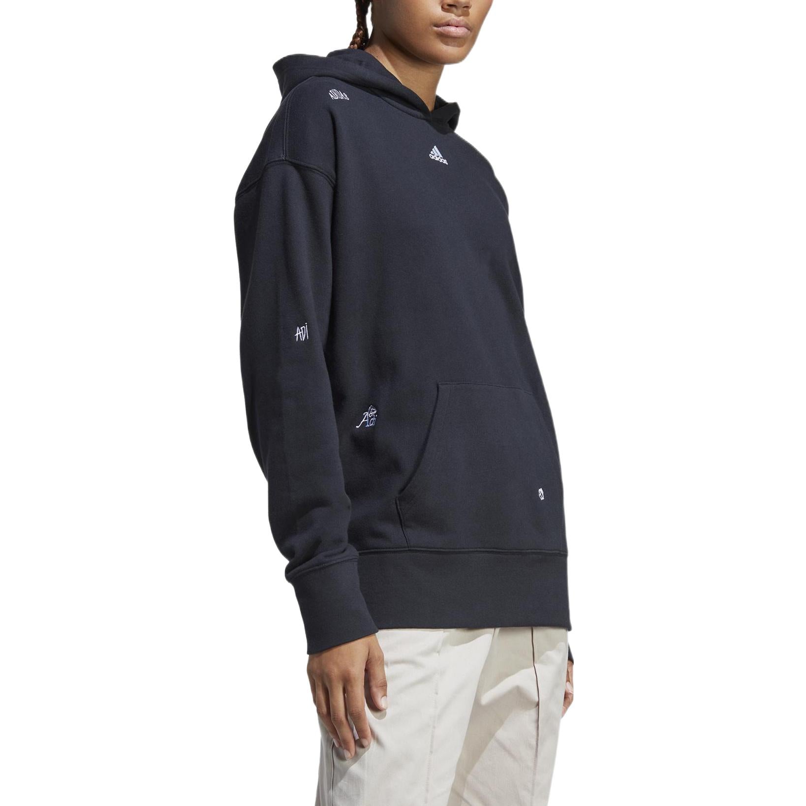 (WMNS) adidas Relaxed Hoodie With Healing Crystals-Inspired Graphics 'Black' IC0803