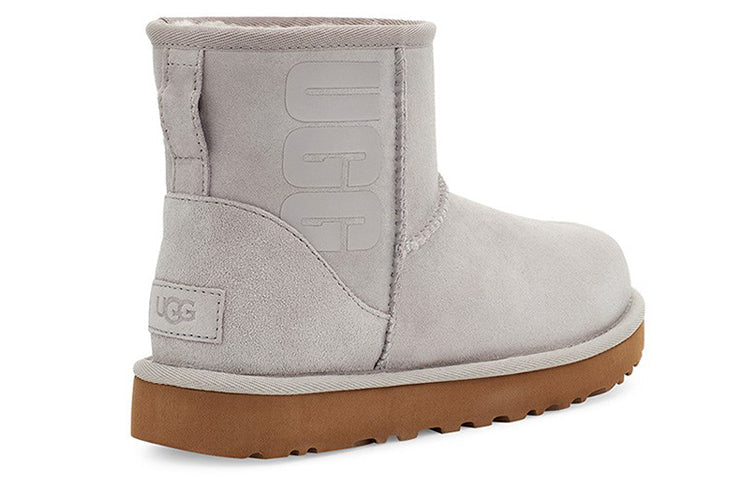 (WMNS) UGG Classic Mini UGG Rubber Logo 'Feather' 1108231-FEA