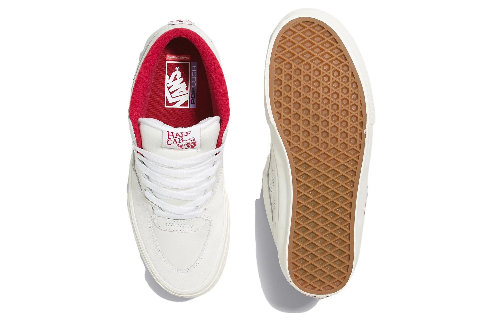 Vans Skate Half Cab Shoes 'White Red' VN0A5FCDYF9
