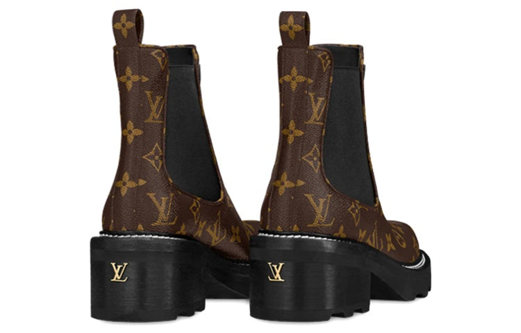 (WMNS) LOUIS VUITTON LV Beaubourg Ankle Boots 'Brown Monogram' 1A8QCL