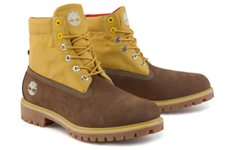Timberland Premium 6 Inch Waterproof Boots 'Brown Nubuck with Wheat' A2NDS