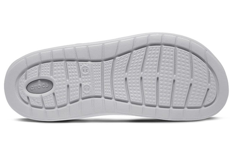 Crocs LiteRide Flash Shoes Smoke Grey White Sandals 204592-06J