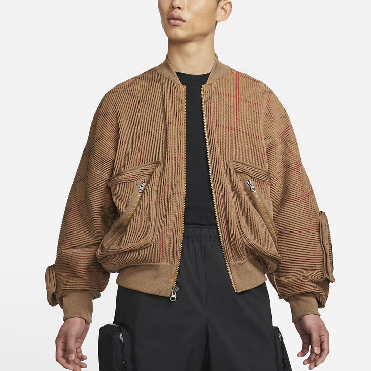 Men's Nike x Crossover MA-1 Knit Jacket Brown CZ4705-382