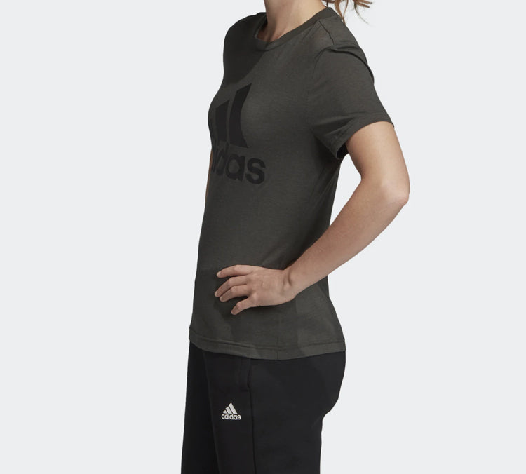 (WMNS) adidas Logo Alphabet Printing Sports Short Sleeve Gray DY7738