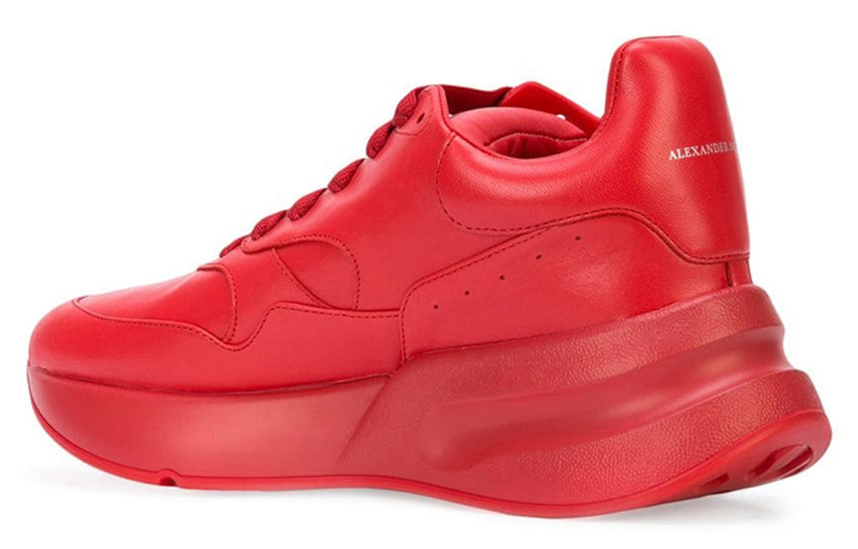 (WMNS) Alexander McQueen Oversized Runner Low Top Leather Sneakers with Mesh 'Pure Red' 533710WHRU06409