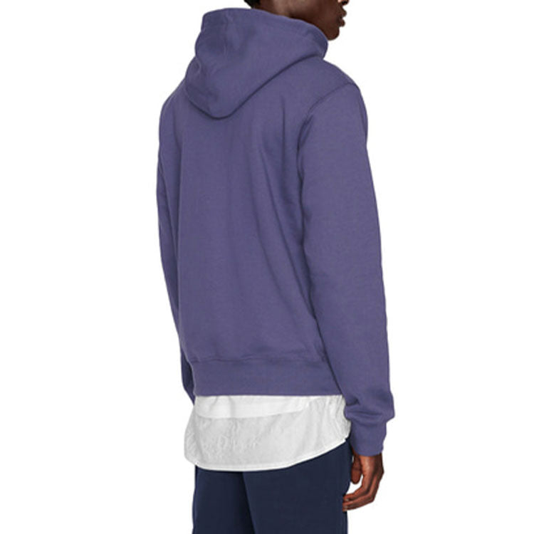 Men's DIOR FW21 Logo Alphabet Embroidered Solid Color Pullover Purple Blue 113J698A0531-485