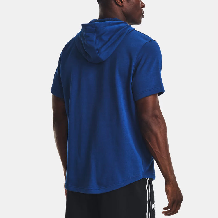Under Armour Project Rock Short Sleeve Hoodie 'Blue Orange' 1378018-471