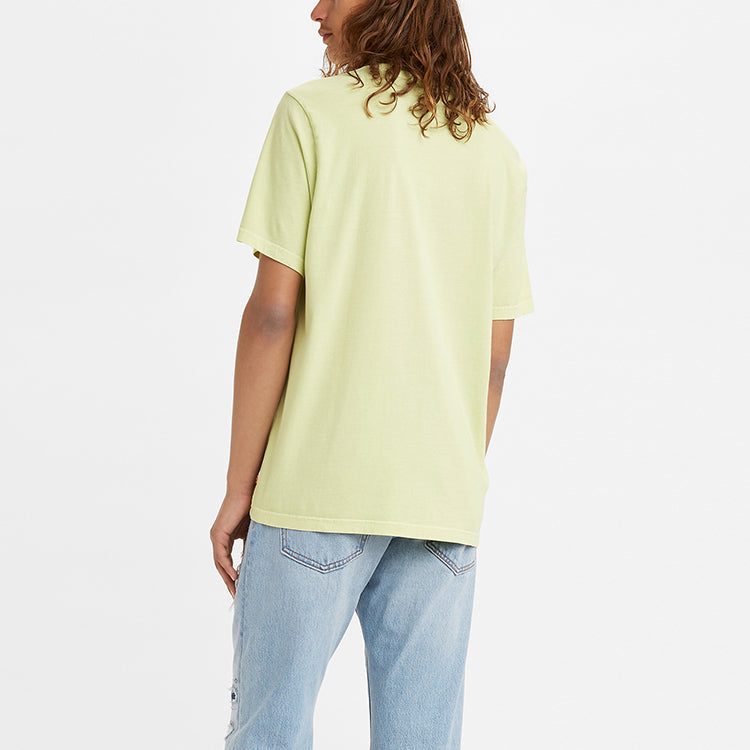 Men's Levis Logo Round Neck Pure Cotton Pullover Short Sleeve Green 16143-0105