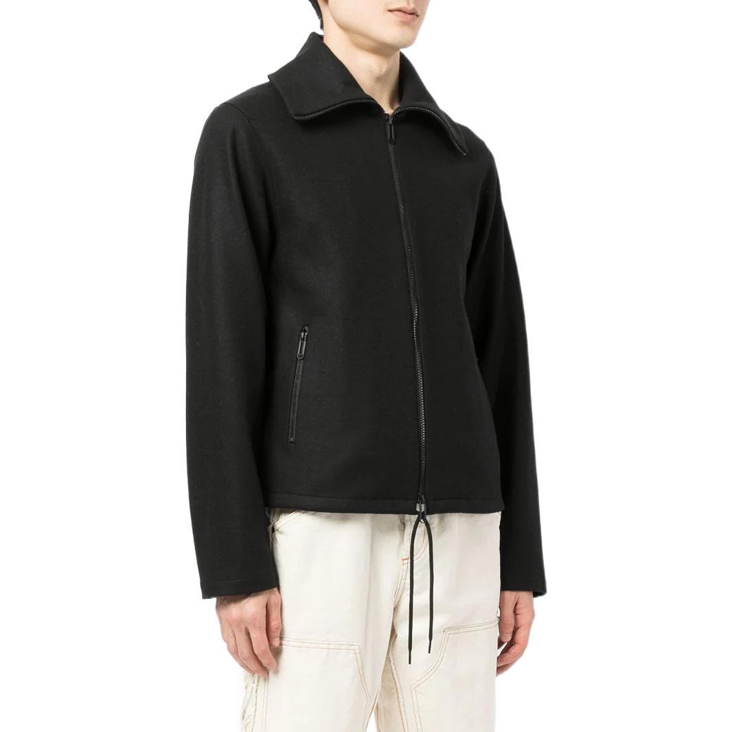Men's Off-White SS22 Solid Color Logo Embroidered Lapel Version Black Jacket OMBD030F21FAB0011010BLACK