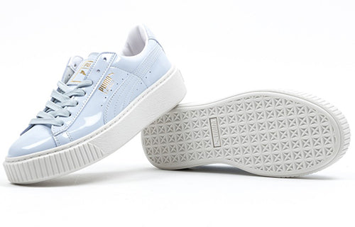 (WMNS) PUMA Basket Platform Patent Halogen Blue 363314-01