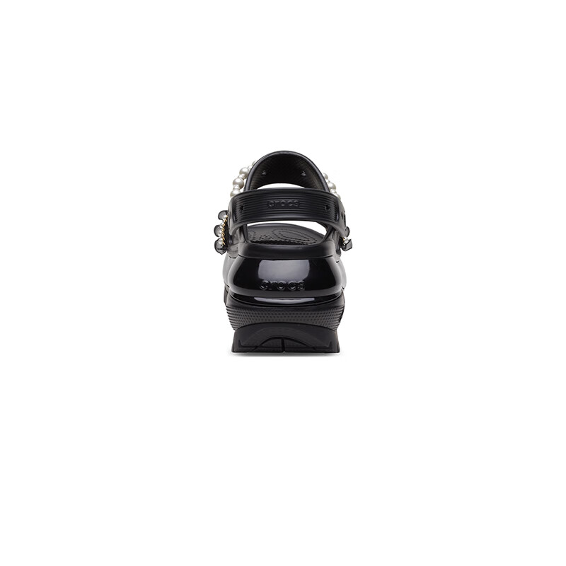 (WMNS) Crocs Mega Crush Pearl Ruffle Sandal 'Black' 210179