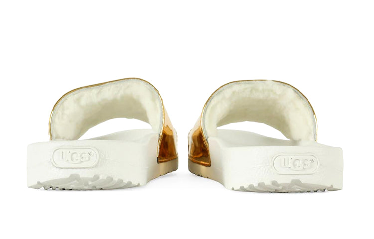 (WMNS) UGG Royale Graphic Metallic Slides 'Gold' 1101189-GOLD