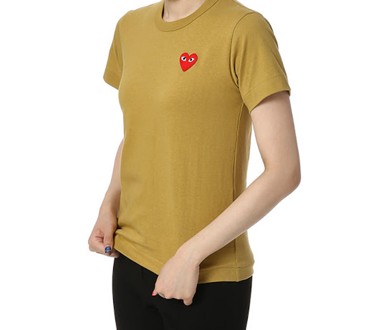 (WMNS) COMME des GARCONS PLAY Heart Logo Tee 'Mustard' AZ-T211-051-5