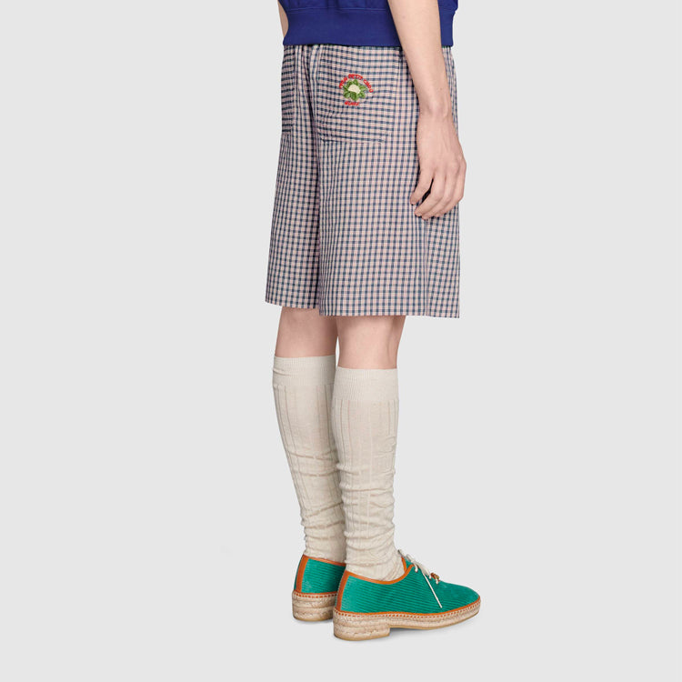 Gucci Mini Check Shorts With Gucci Cauliflower 'Blue' 659655-ZAG0G-4310