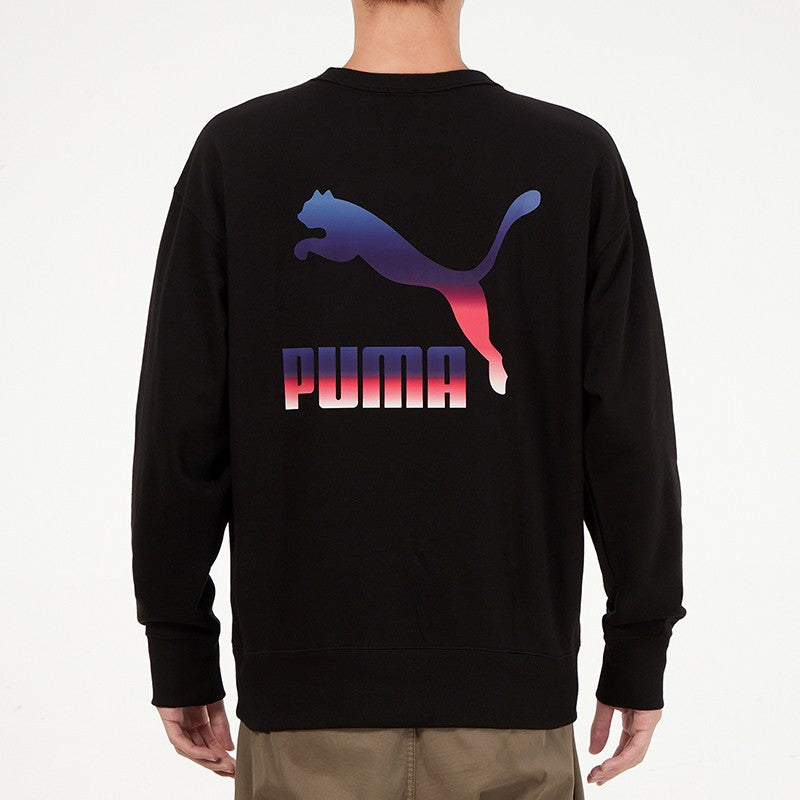 PUMA Athleisure Casual Sports Loose Round Neck Knit Pullover Black 534498-01