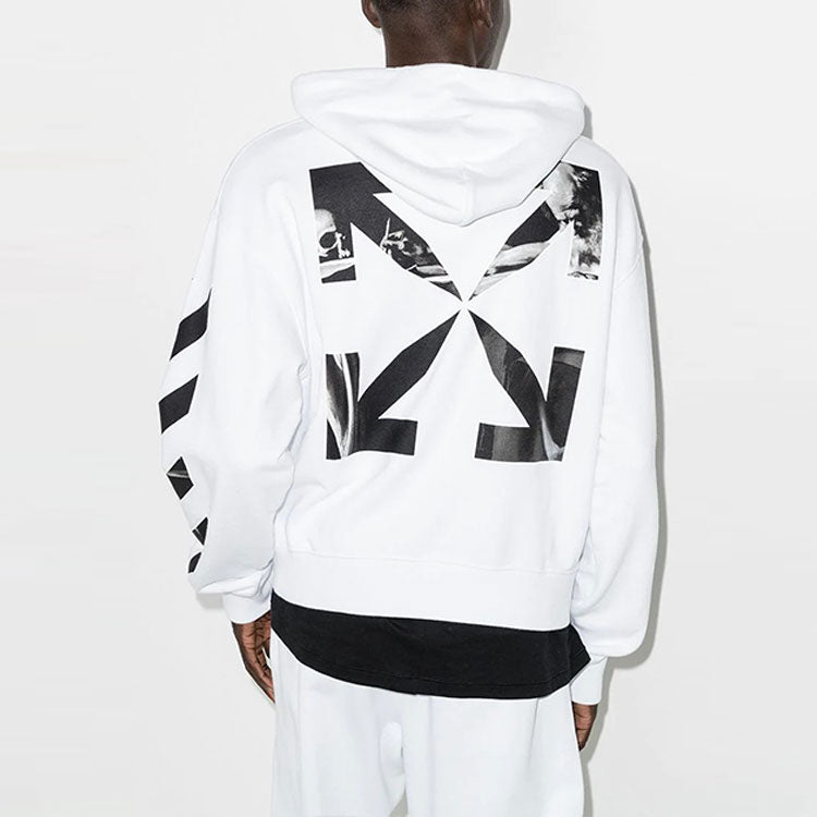 Off-White FW21 hooded Pullover Long Sleeves Version White OMBB037F21FLE0100110