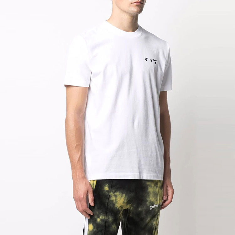 Off-White FW21 Logo Round Neck Short Sleeve Ordinary Version White OMAA027F21JER0010110