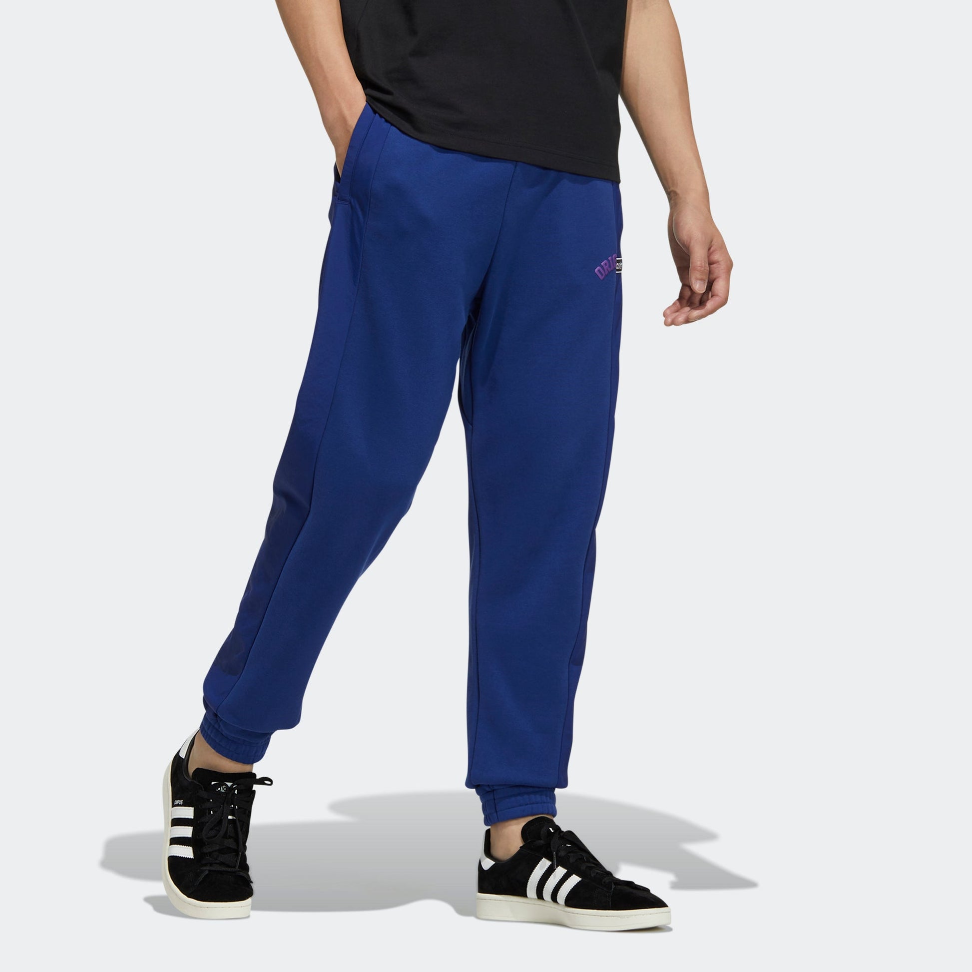 Men's adidas originals Mr Sweatpant Casual Breathable Sports Bundle Feet Long Pants/Trousers Blue HC0360
