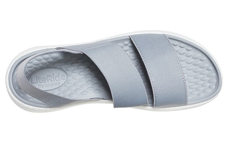 (WMNS) Crocs LiteRide Gray Light Blue Sandals 'Gray White' 206081-00J