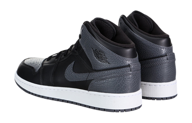 (GS) Air Jordan 1 Retro Mid 'Black Dark Grey' 554725-041