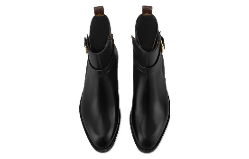 (WMNS) LOUIS VUITTON Westside Ankle Boots 'Black with Brown Monogram' 1ABUAU