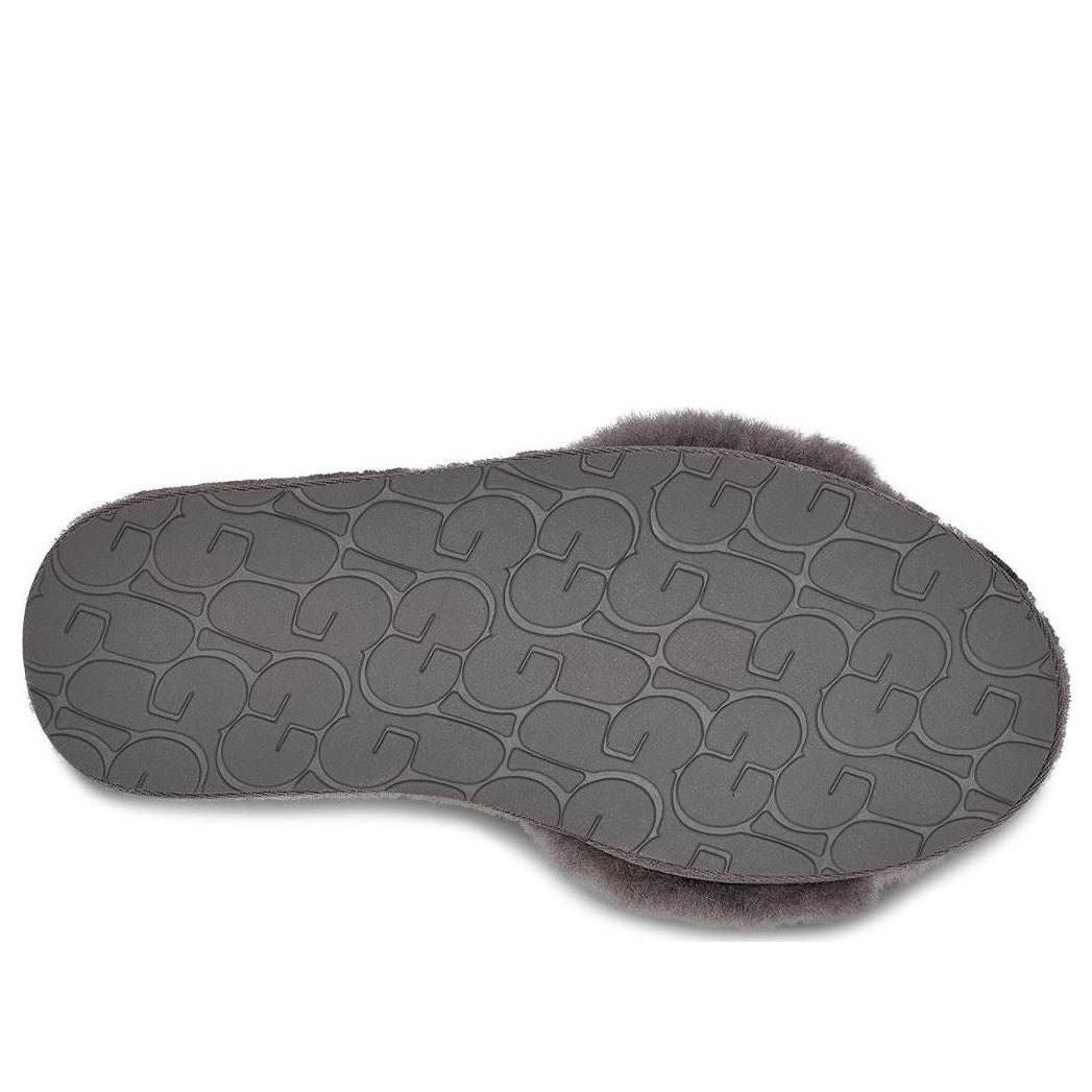 (WMNS) UGG Fluff Slide II 'Charcoal' 1129670-CHRC