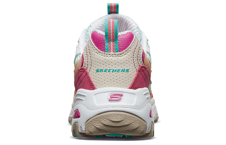 (WMNS) Skechers D'lites 2.0 Chance GS White/Green/Pink 13146-WMLT