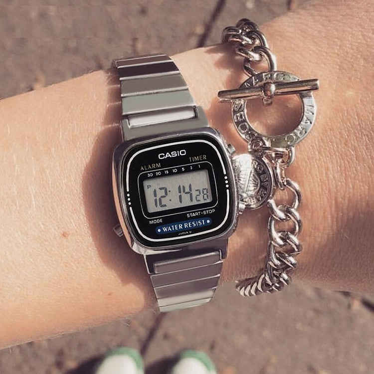 CASIO Waterproof Quartz Silver Digital LA670WA-1D