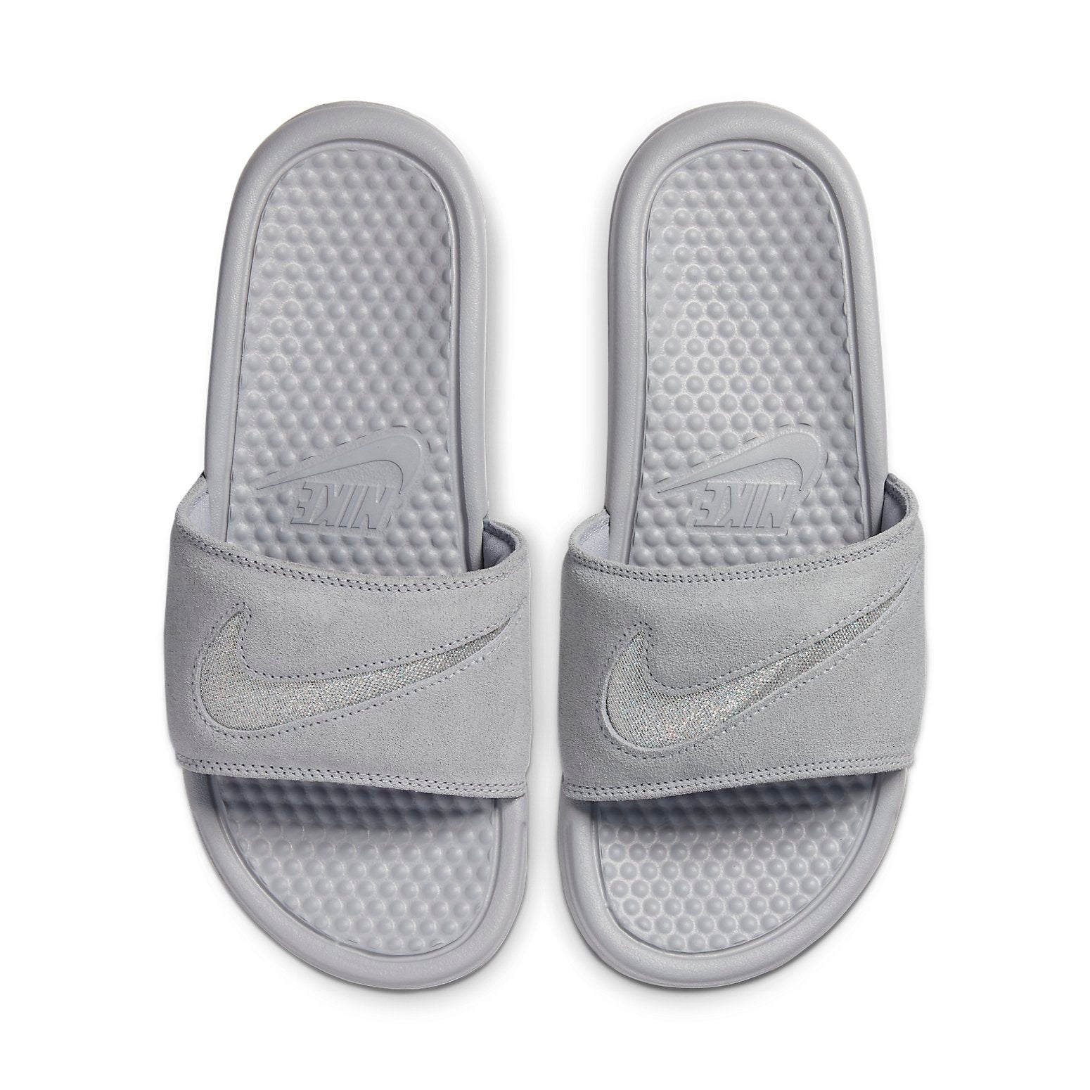 (WMNS) Nike Benassi Jdi Leather SE Gray Slippers AQ8651-002