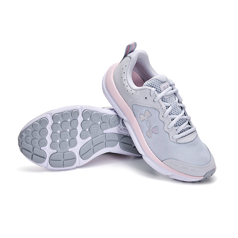 (GS) Under Armour Assert 10 AC 'Halo Grey Pink Sugar' 3026189-102