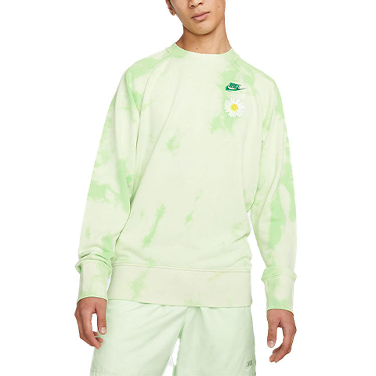 Men's Nike Sportswear Tie Dye Daisy Embroidered Round Neck Bright Green DM5011-332