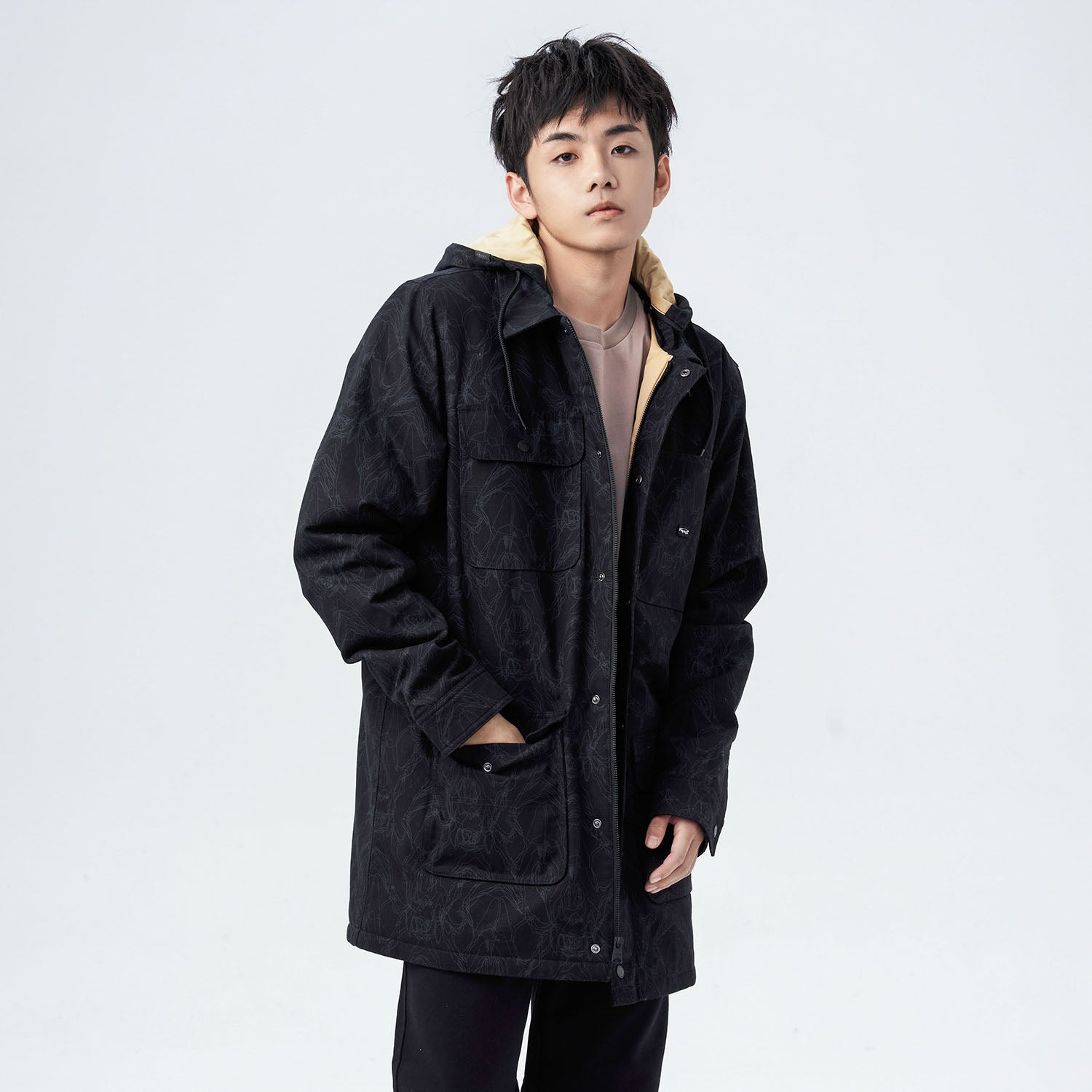 Vans x HuaTunan Unisex Medium And Long Hooded Coat Black VN0A7YI4CQP