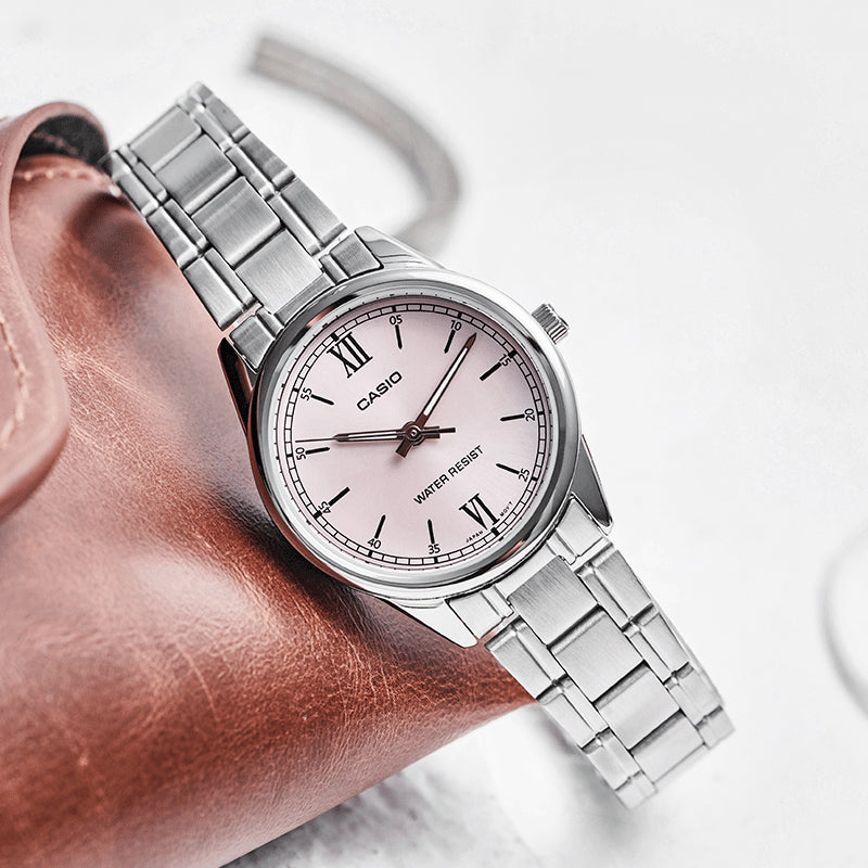 CASIO Quartz Waterproof SilverPink Analog LTP-V005D-4B2